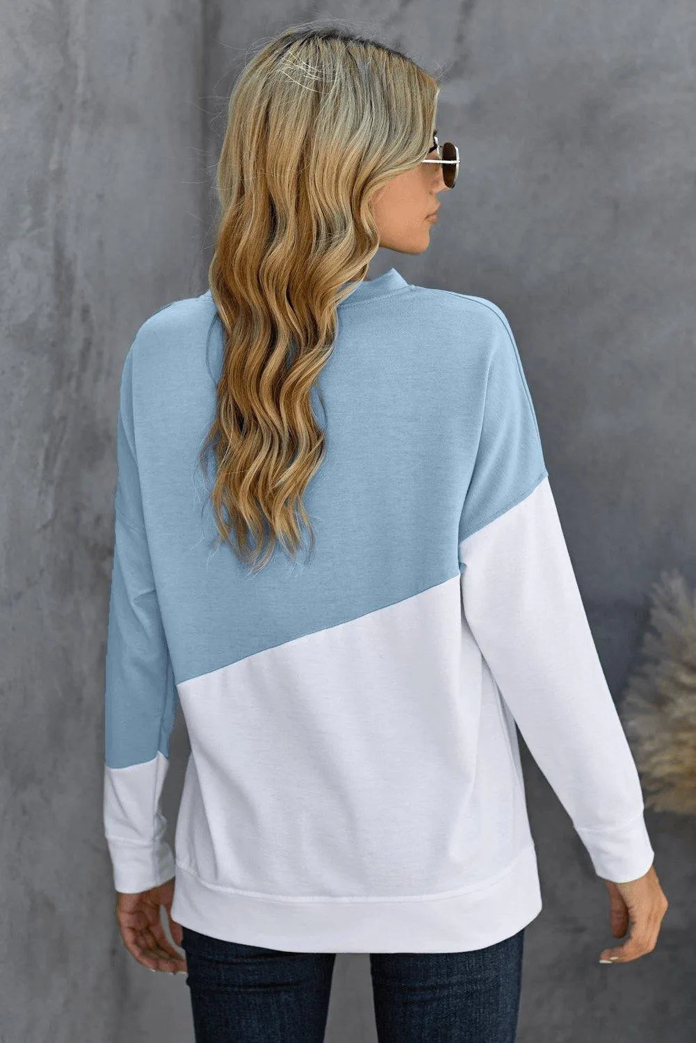 Patchwork Dropped Shoulder Sweatshirt Jewelry Bubble