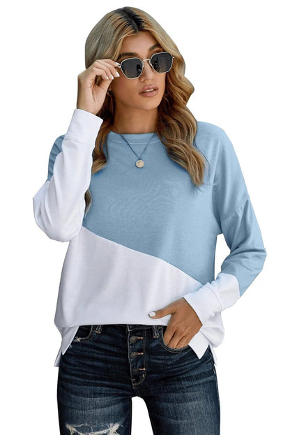 Patchwork Dropped Shoulder Sweatshirt Jewelry Bubble