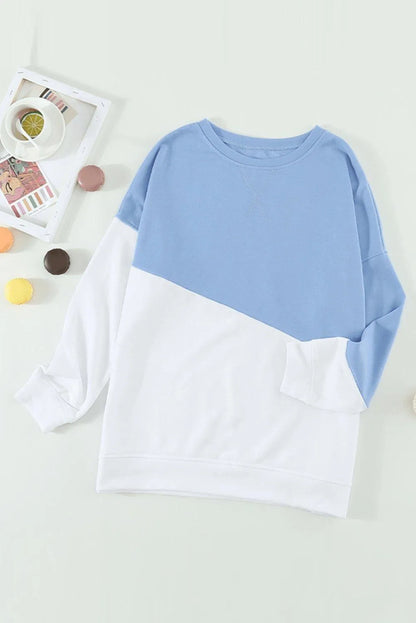 Patchwork Dropped Shoulder Sweatshirt Jewelry Bubble