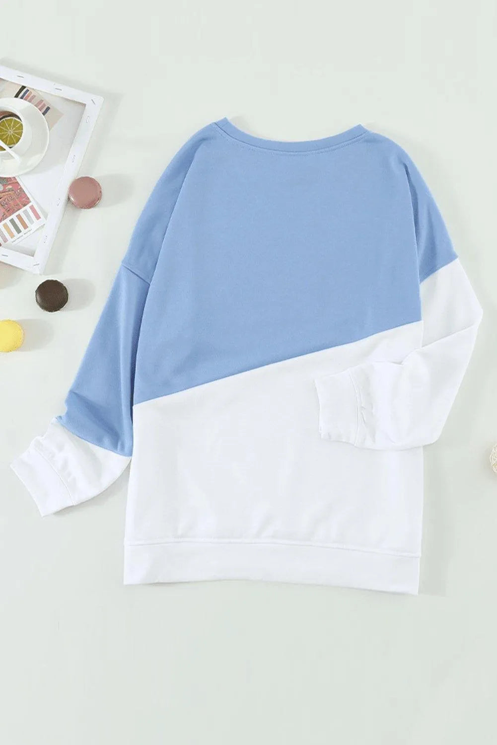 Patchwork Dropped Shoulder Sweatshirt Jewelry Bubble