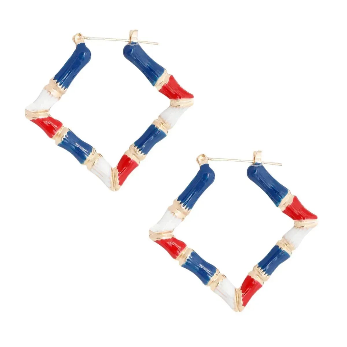 Patriotic Red White Blue Hoops: Fun and Festive Earrings