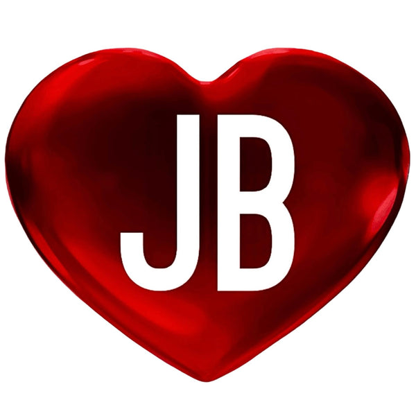 Jewelry Bubble Red Heart with JB White Initials at Center of Heart
