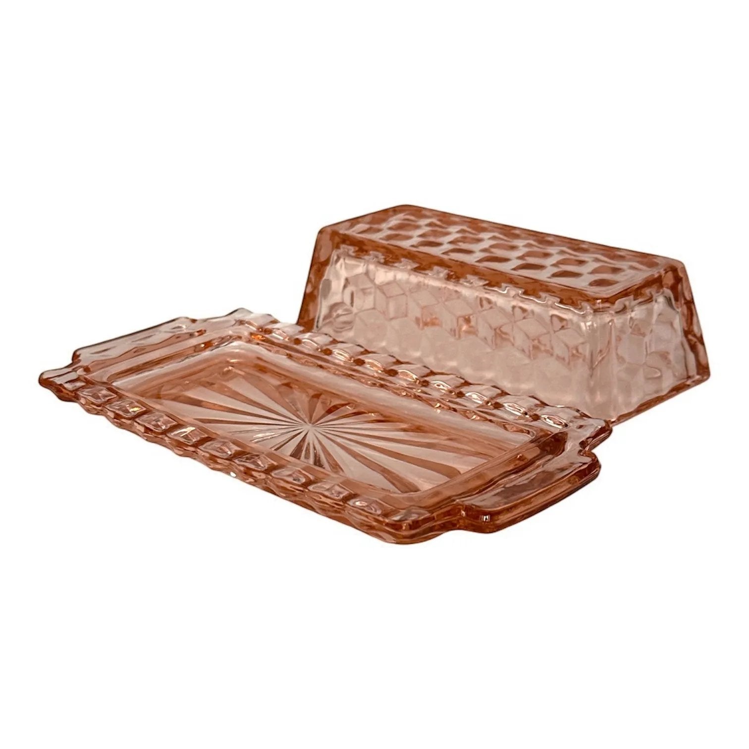 Rare Vintage Pink Depression Glass Butter Dish – Jeannette Glass Co. (1929–1933)