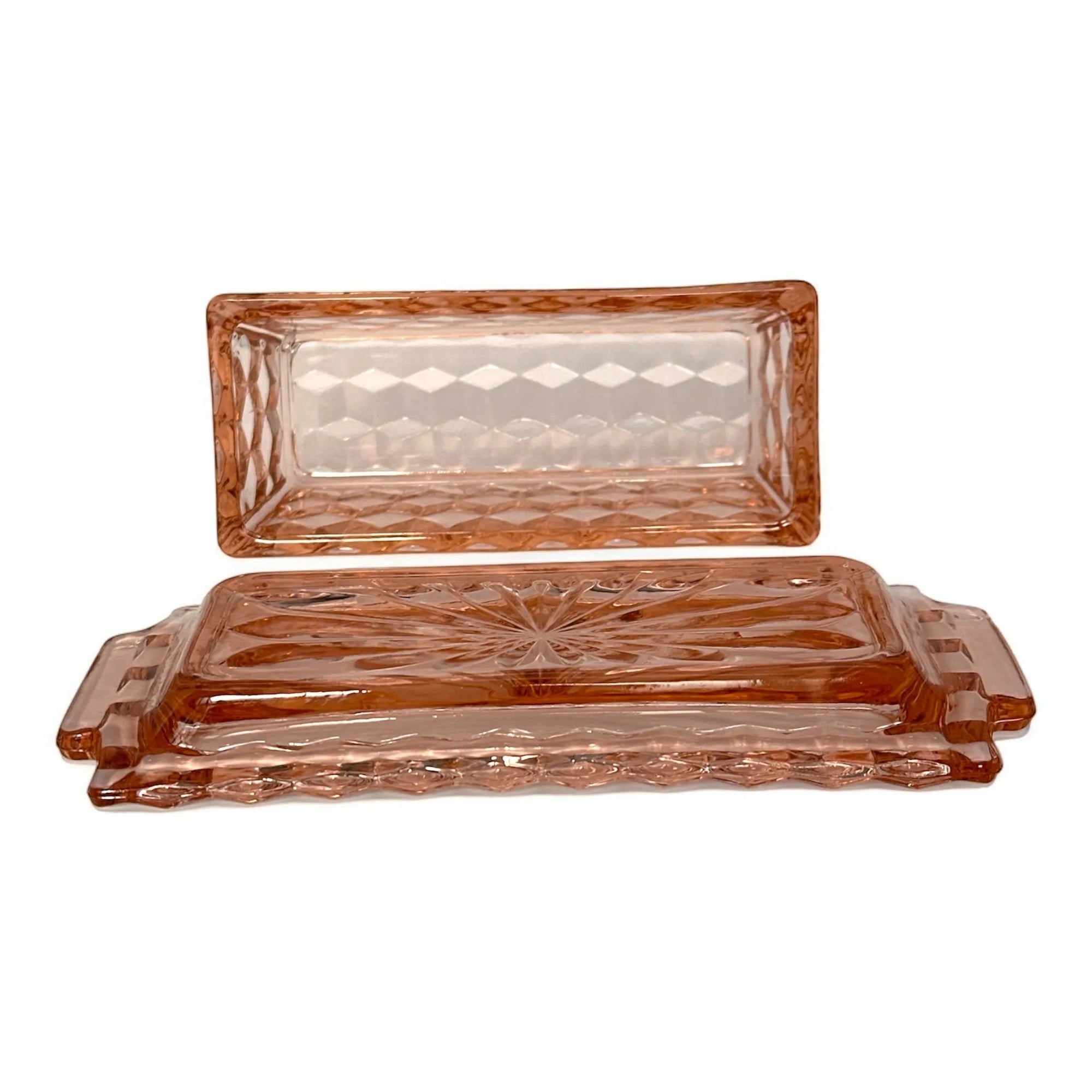 Rare Vintage Pink Depression Glass Butter Dish – Jeannette Glass Co. (1929–1933)