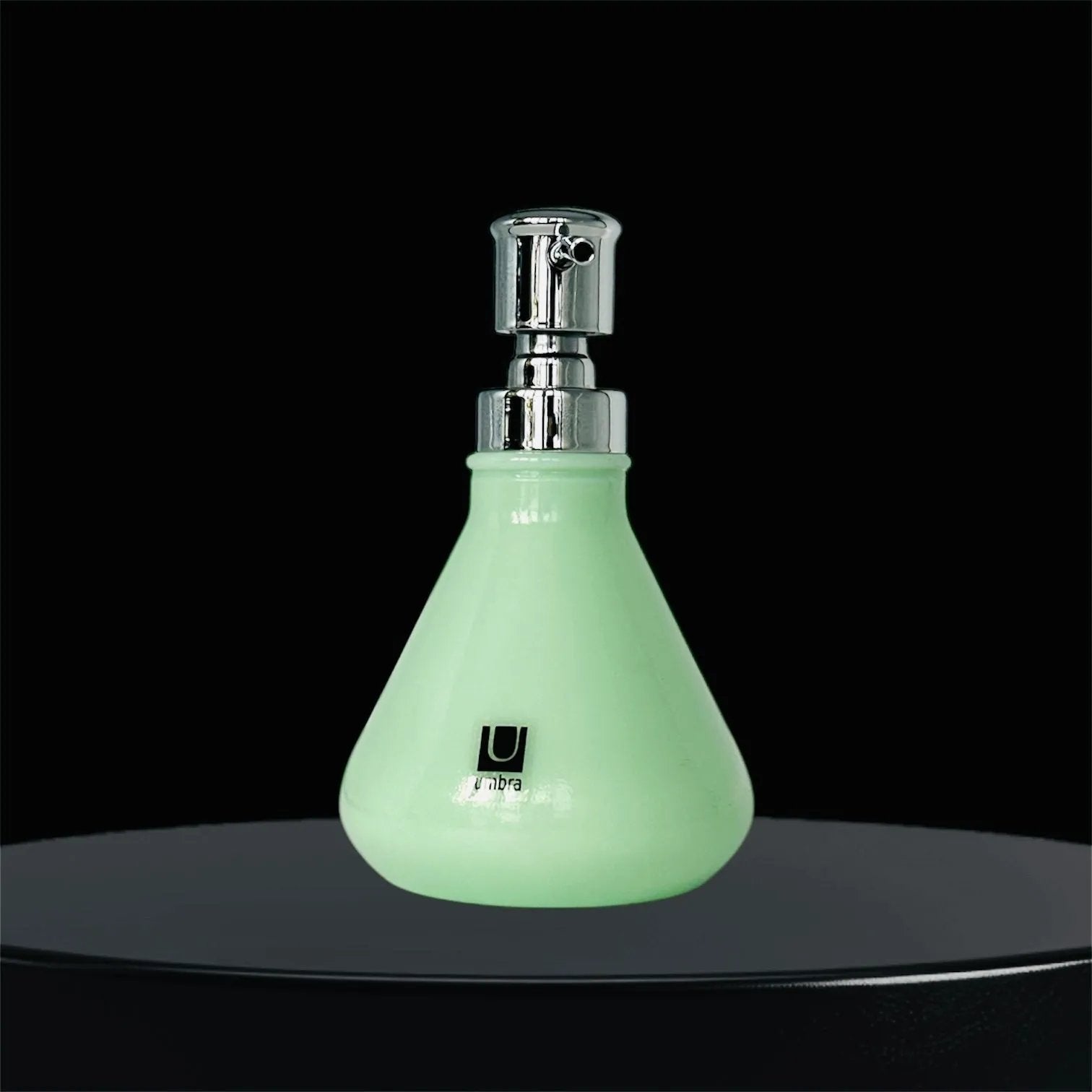 Vintage Jadeite Milky Green Glass Soap Dispenser with Chrome-Look Pump