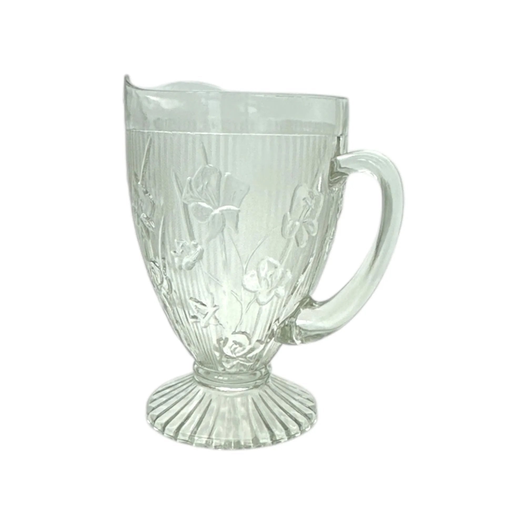 Jeannette Glass Co. Iris & Herringbone Clear Glass Pitcher