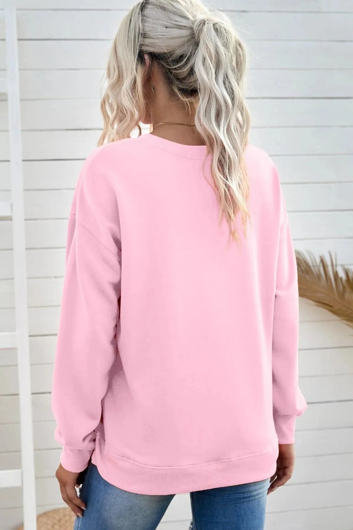 Pink Dibs On The Cowboys Star Print Graphic Sweatshirt