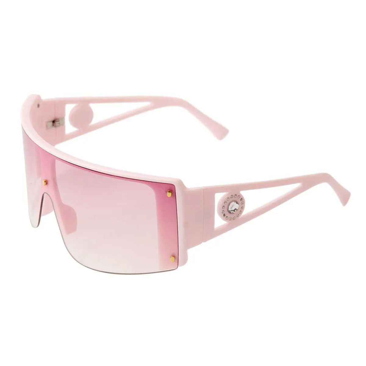 Pink Frame Visor Elevate Stylish Sunglasses for Women Jewelry Bubble