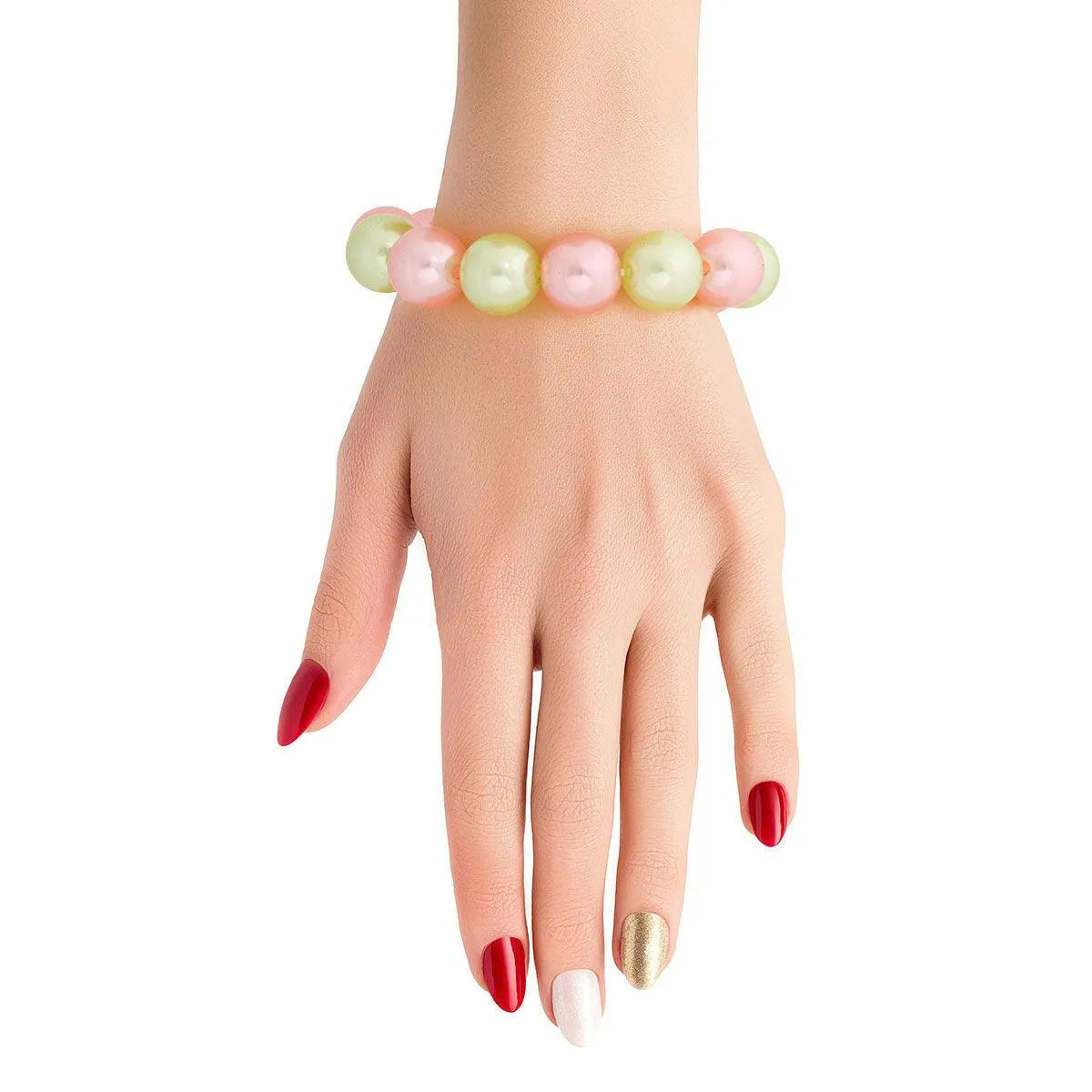 Pink Green Acrylic Pearl Beaded Bracelet Jewelry Bubble