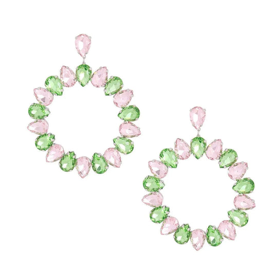 Pink Green Hoop Earrings: Standout Jewelry for Fashion-Forward Women Pinktown