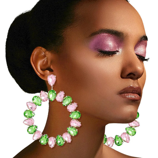 Pink Green Hoop Earrings: Standout Jewelry for Fashion-Forward Women Pinktown