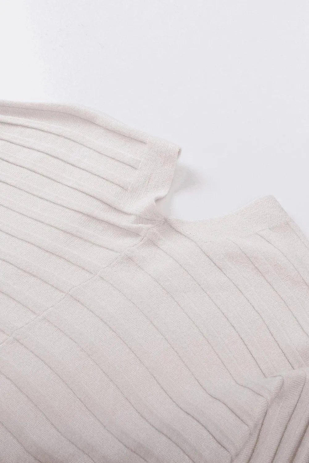 Pink Ribbed Open Front Knit Cardigan