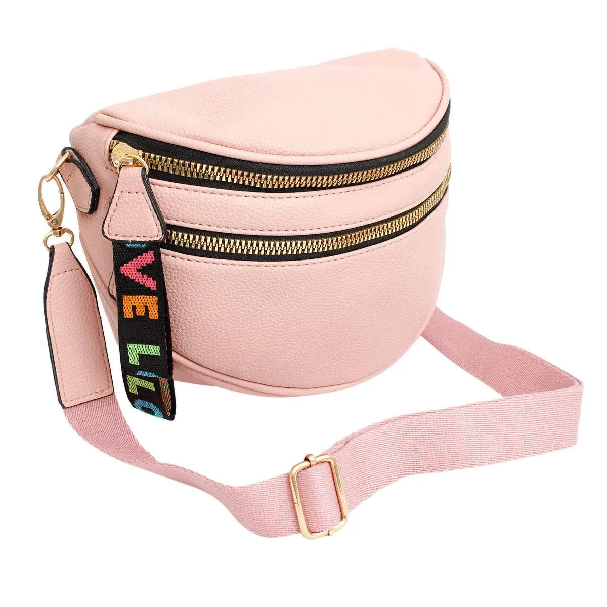 Pink Saddle Style Crossbody Ladies Bag with Coin Pouch - Fashion Meets Function Jewelry Bubble