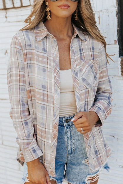 Plaid Buttoned Flannel Shirt Jewelry Bubble