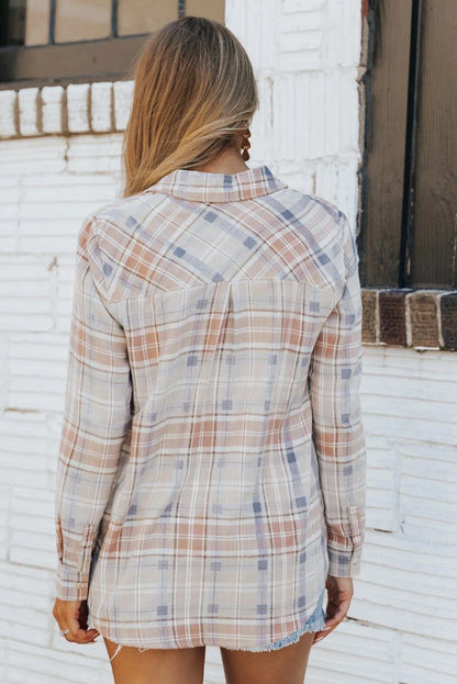 Plaid Buttoned Flannel Shirt Jewelry Bubble