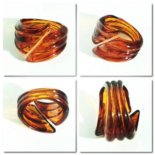 Plastic horizontal root beer spiral vintage bangle Jewelry Bubble