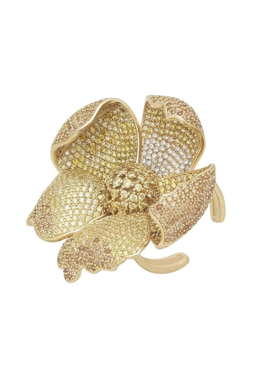 Poppy Flower Lemon Ring Gold Plated LATELITA