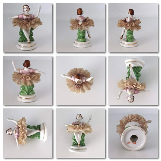 Porcelain Ballerina Vintage Figurine Marked Japan Jewelry Bubble