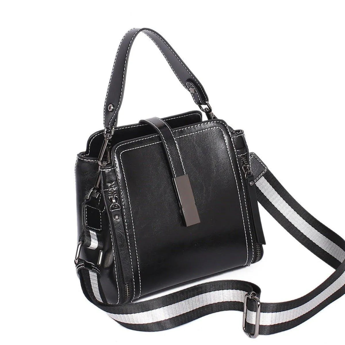 Portable Zipper Buckle Shoulder Messenger Bag Jewelry Bubble