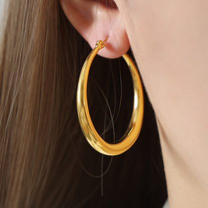 Radiant Gold-Plated Hoop Earrings Jewelry Bubble