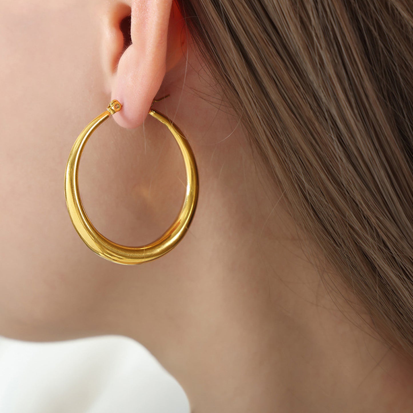 Radiant Gold-Plated Hoop Earrings Jewelry Bubble