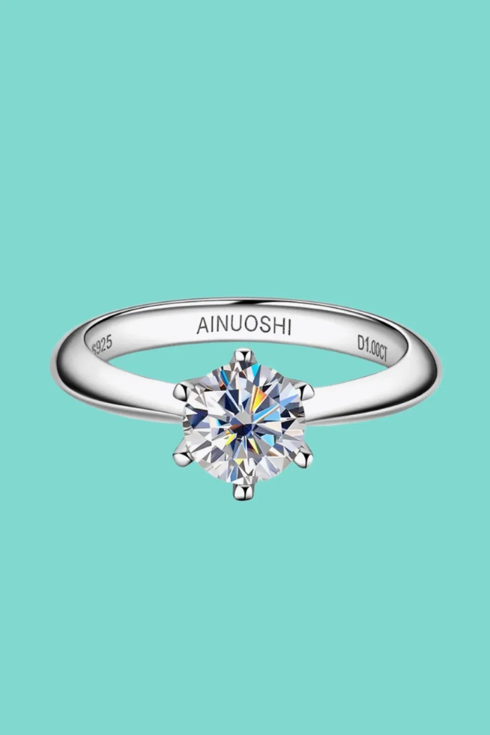 Radiant Solitaire Moissanite Engagement Ring