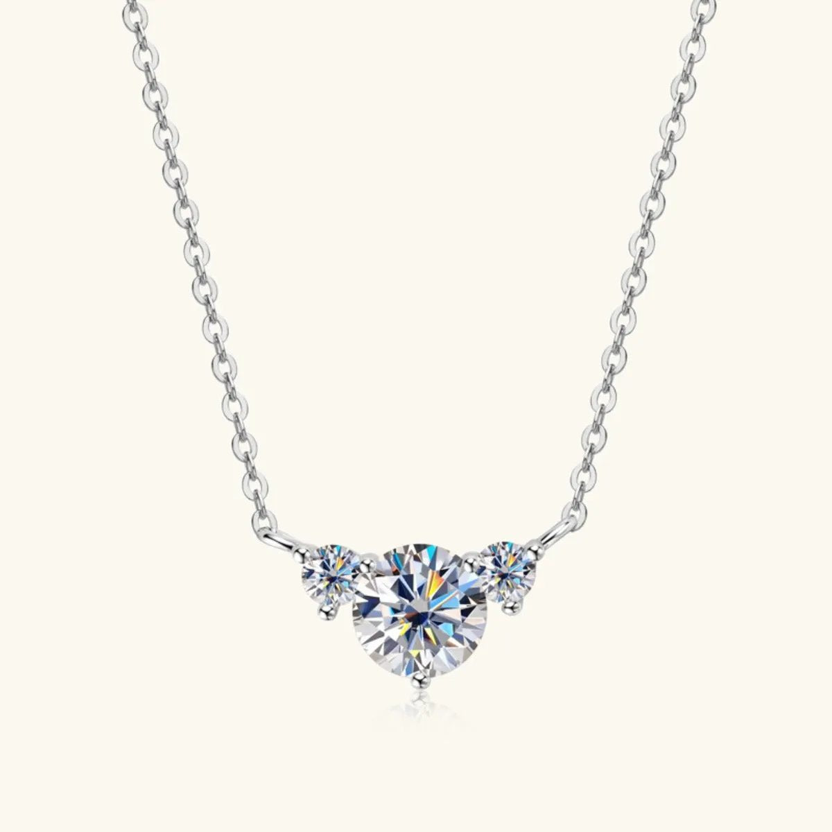 Radiant Trio Moissanite Necklace