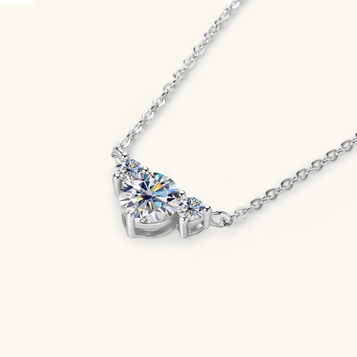 Radiant Trio Moissanite Necklace