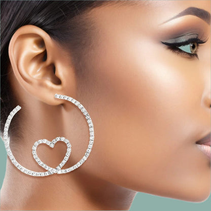 Radiate Elegance with Heart Loop Hoop Earrings Jewelry Bubble