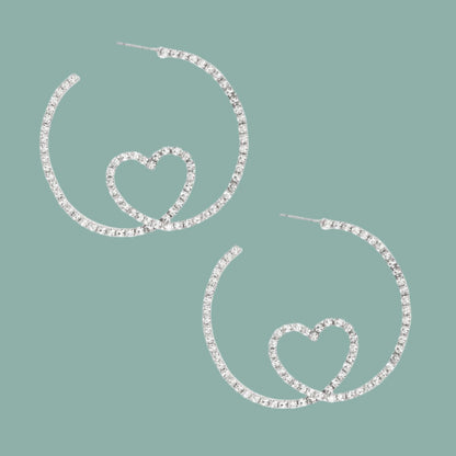 Radiate Elegance with Heart Loop Hoop Earrings Jewelry Bubble