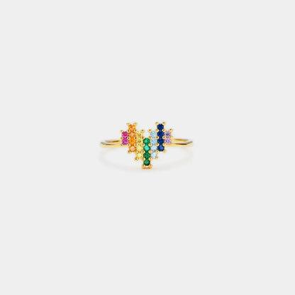 Rainbow Heart Ring: There's No One Quite Like You Jewelry Bubble