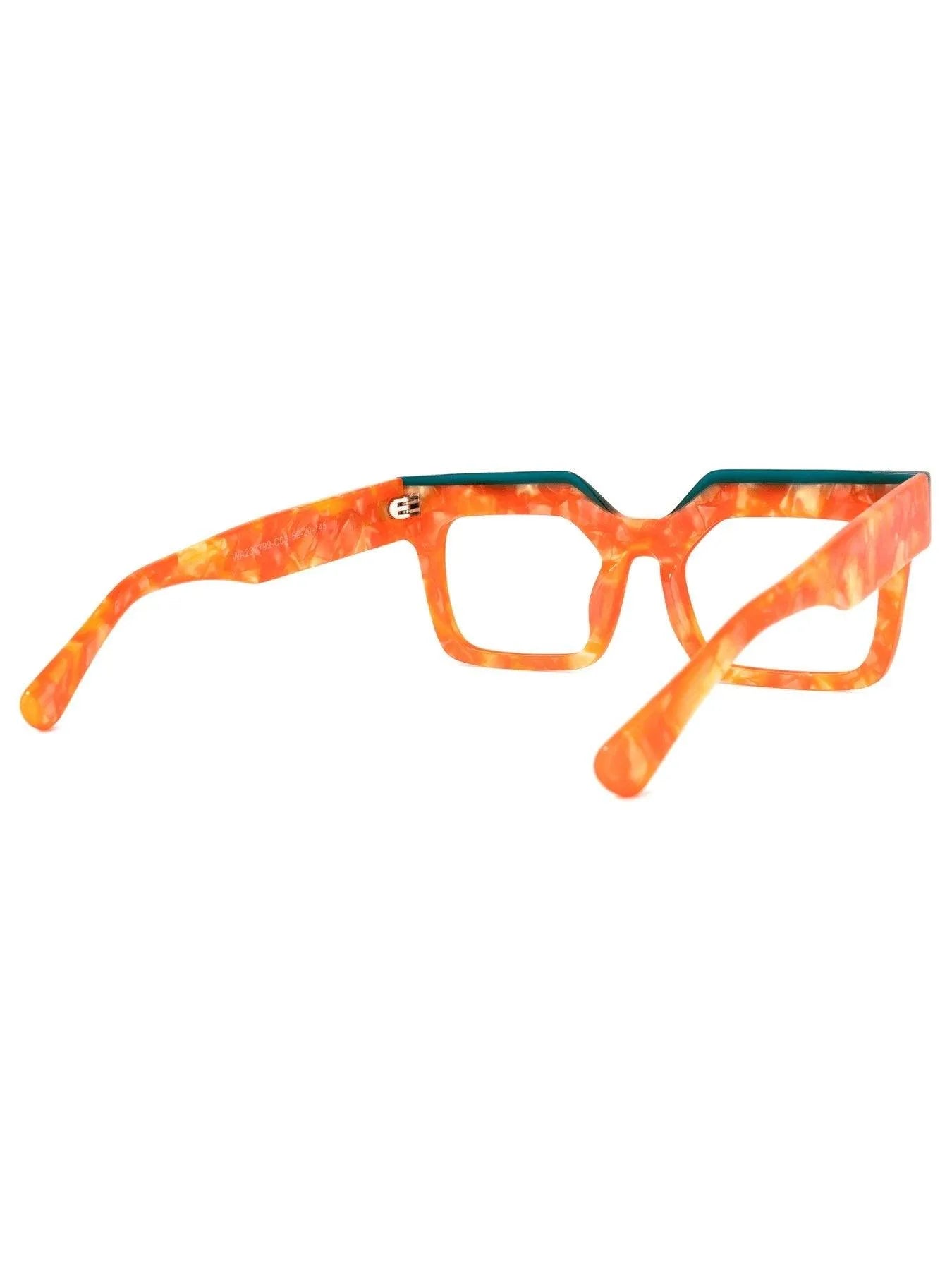 Rectangle Acetate Eyeglass Frames Bold Orange Statement Jewelry Bubble