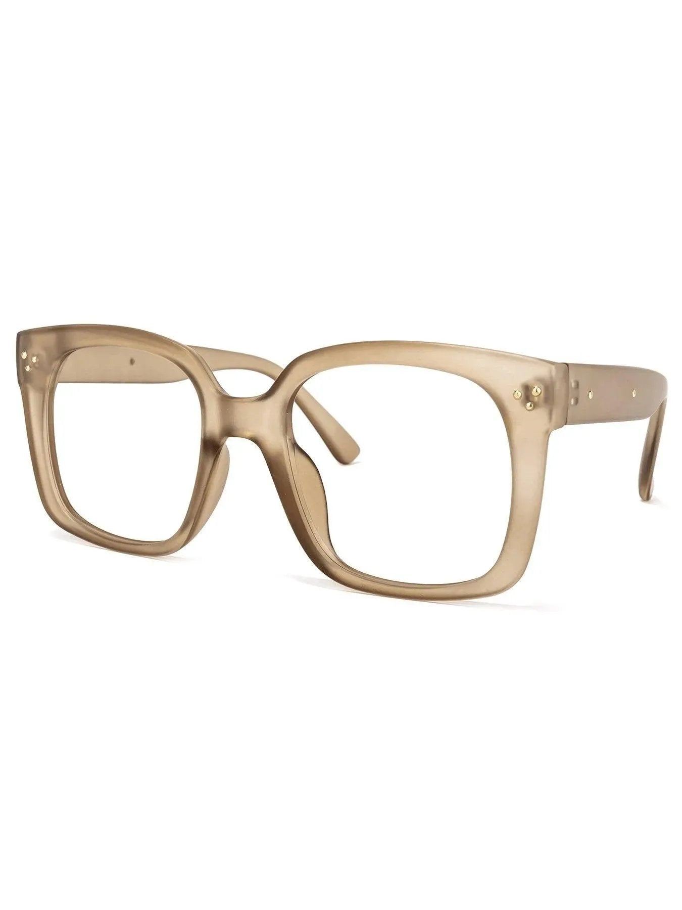 Rectangle Acetate Eyeglasses Frame Tan
