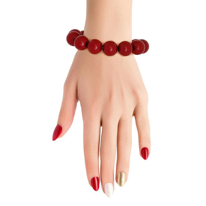 Red Acrylic Pearl Beaded Bracelet Jewelry Bubble