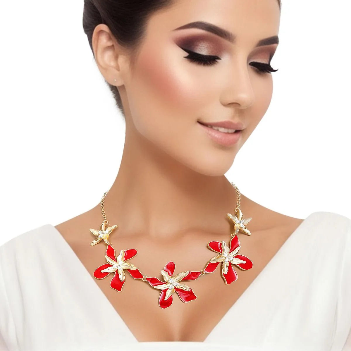 Red Iris Necklace: Stunning Fashion Jewelry Jewelry Bubble