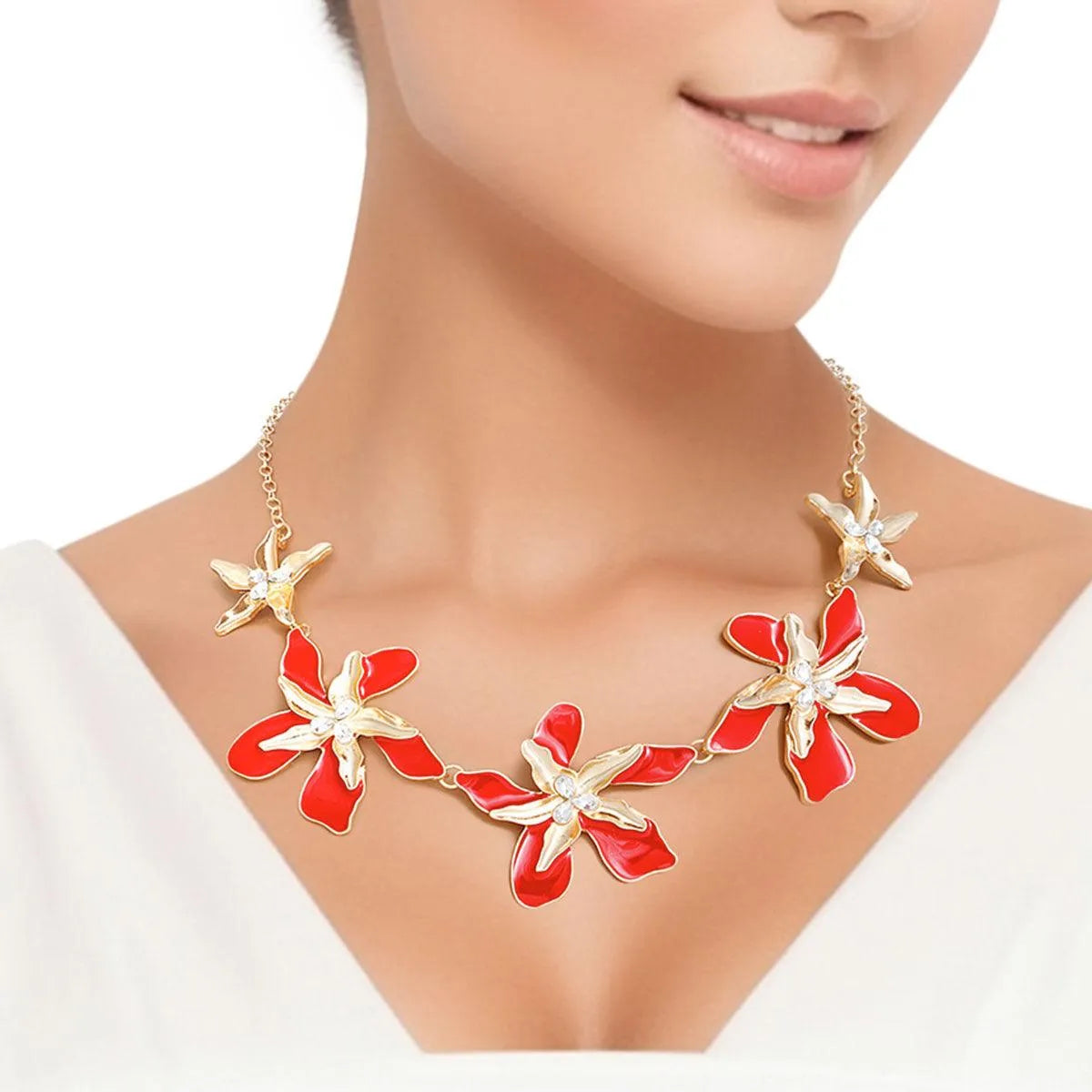 Red Iris Necklace: Stunning Fashion Jewelry Jewelry Bubble