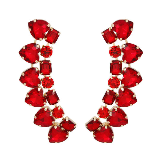 Red Multi Heart Earrings for Stylish Women Pinktown