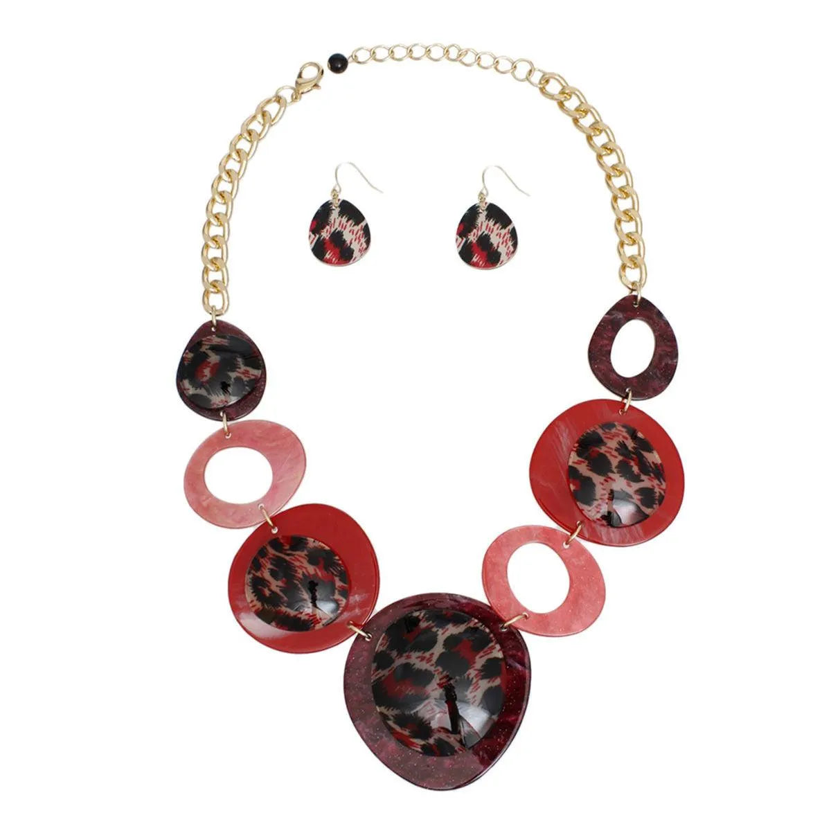 Red Necklace Set for Atomic Style Fashion Lovers Jewelry Bubble