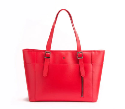 Red Vegan Leather Laptop Bag Jewelry Bubble