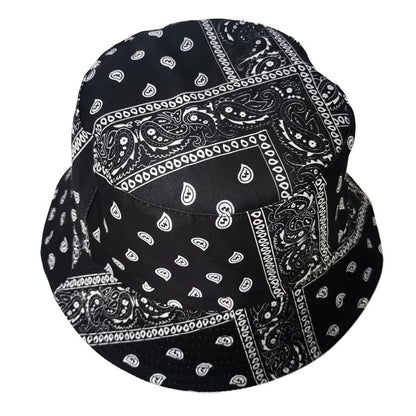 Reversible Black Bandana Bucket Hat Jewelry Bubble