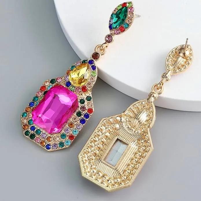Rhinestone Dangle Drop Earrings - Sparkling Statement Jewelry for Special Occasion