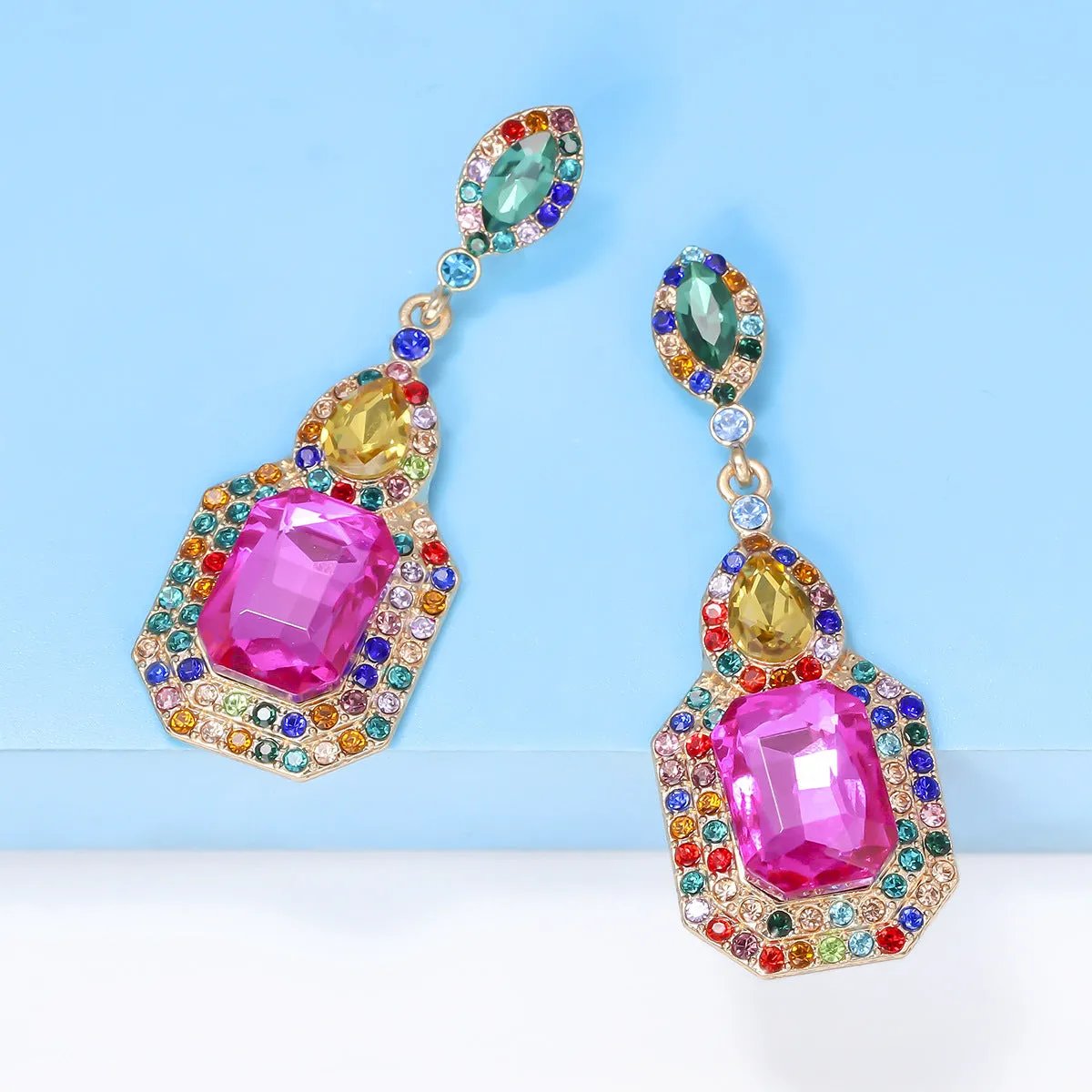 Rhinestone Dangle Drop Earrings - Sparkling Statement Jewelry for Special Occasion