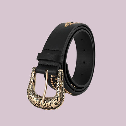 Rhinestone Faux Leather Belt for Women Jewelry Bubble