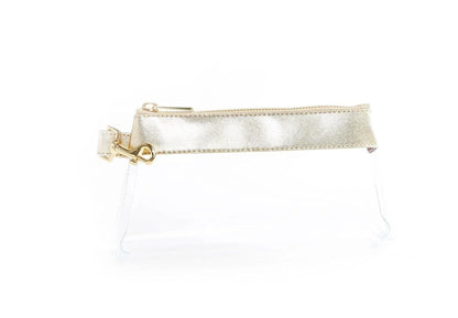 Rich Gold Tone Premium Leather Wristlet Bag Jewelry Bubble