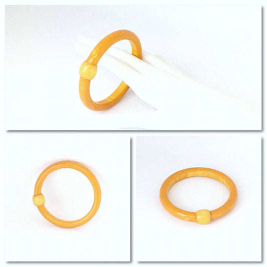 Rich creamy pumpkin vintage Bakelite bead bangle Jewelry Bubble