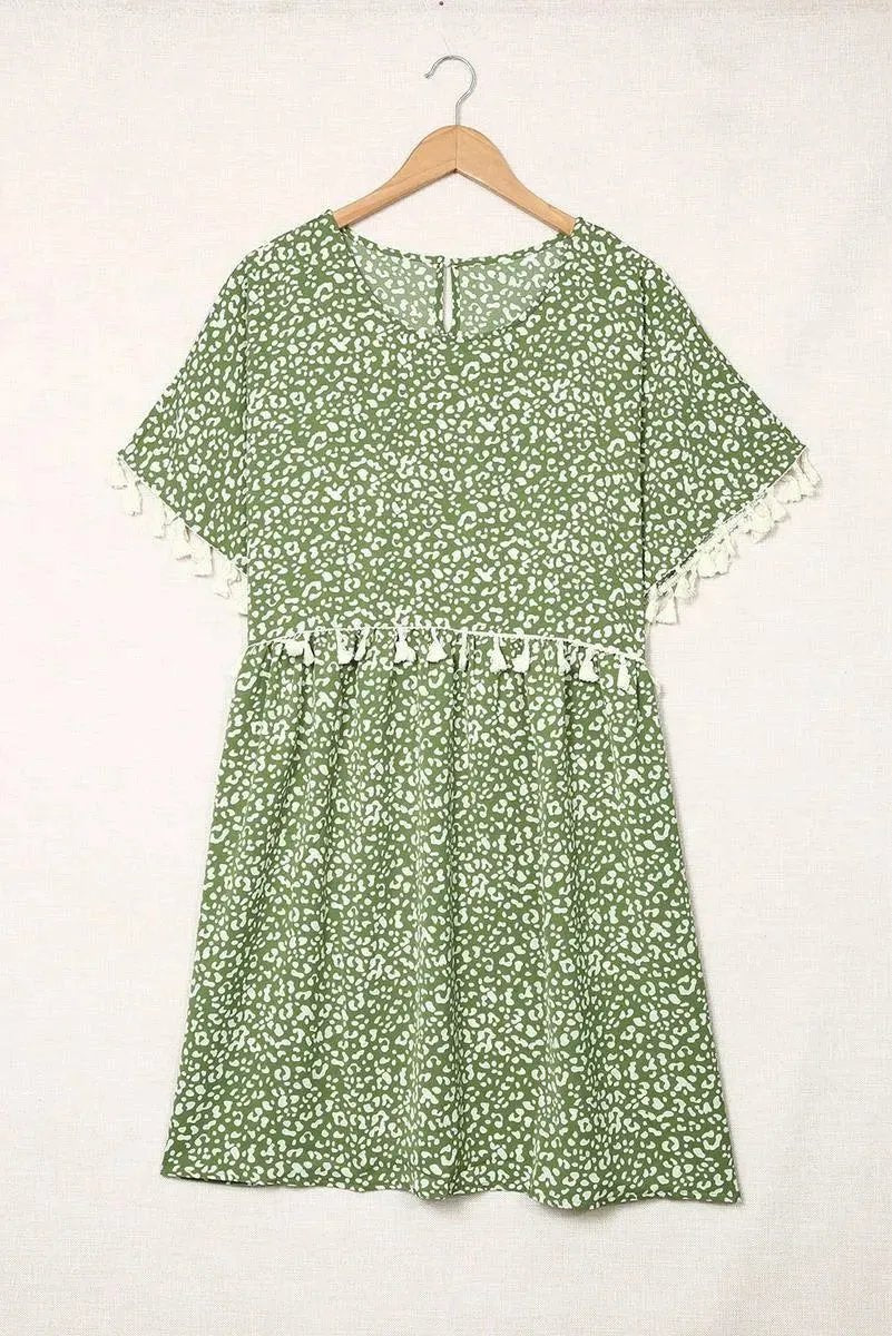 Roar in Style with Your Plus Size Green Leopard Print Dress