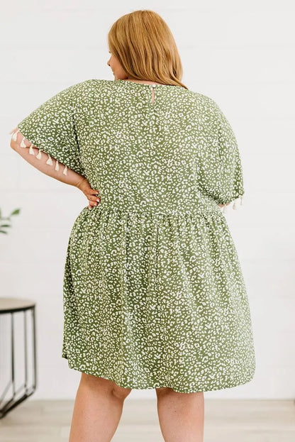 Roar in Style with Your Plus Size Green Leopard Print Dress Jewelry Bubble