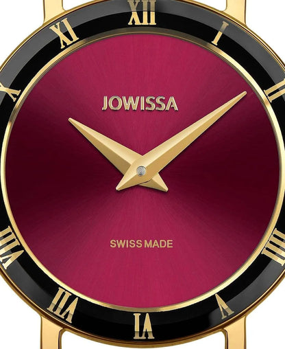 Roma Swiss Ladies Watch Gold Tone Bordeaux Face J2.291.S Jewelry Bubble