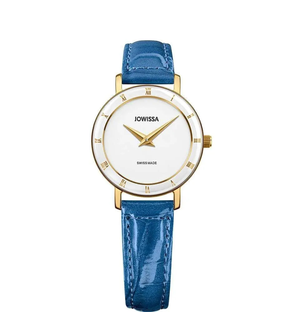 Roma Swiss Ladies Watch Gold White Blue Palette J2.281.S Jewelry Bubble