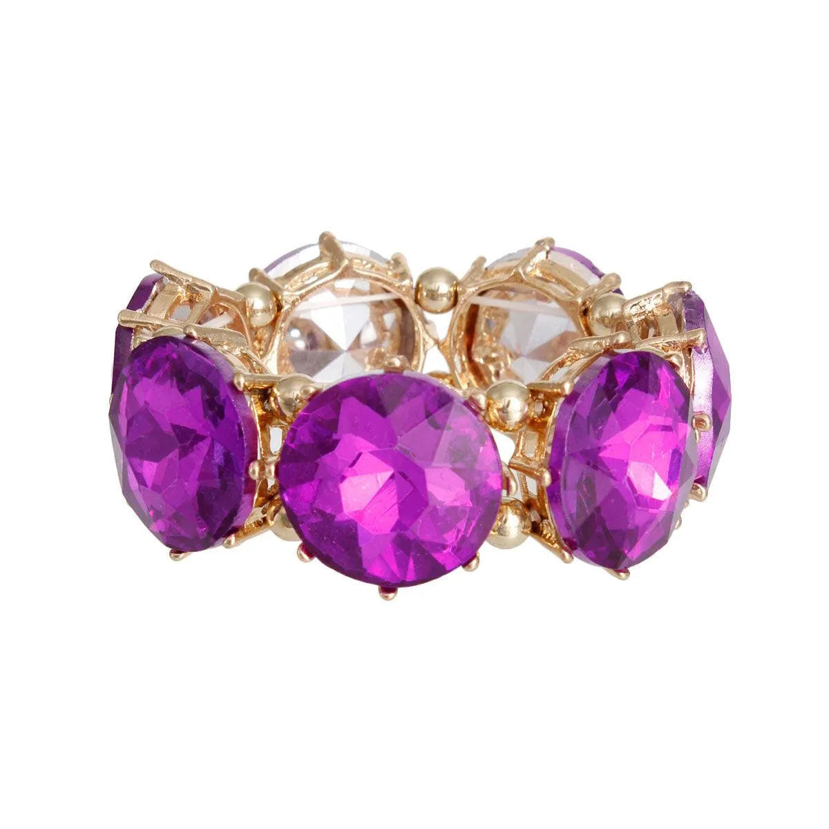 Round Dark Purple Bracelet Gold Plated: Buy Now! Jewelry Bubble